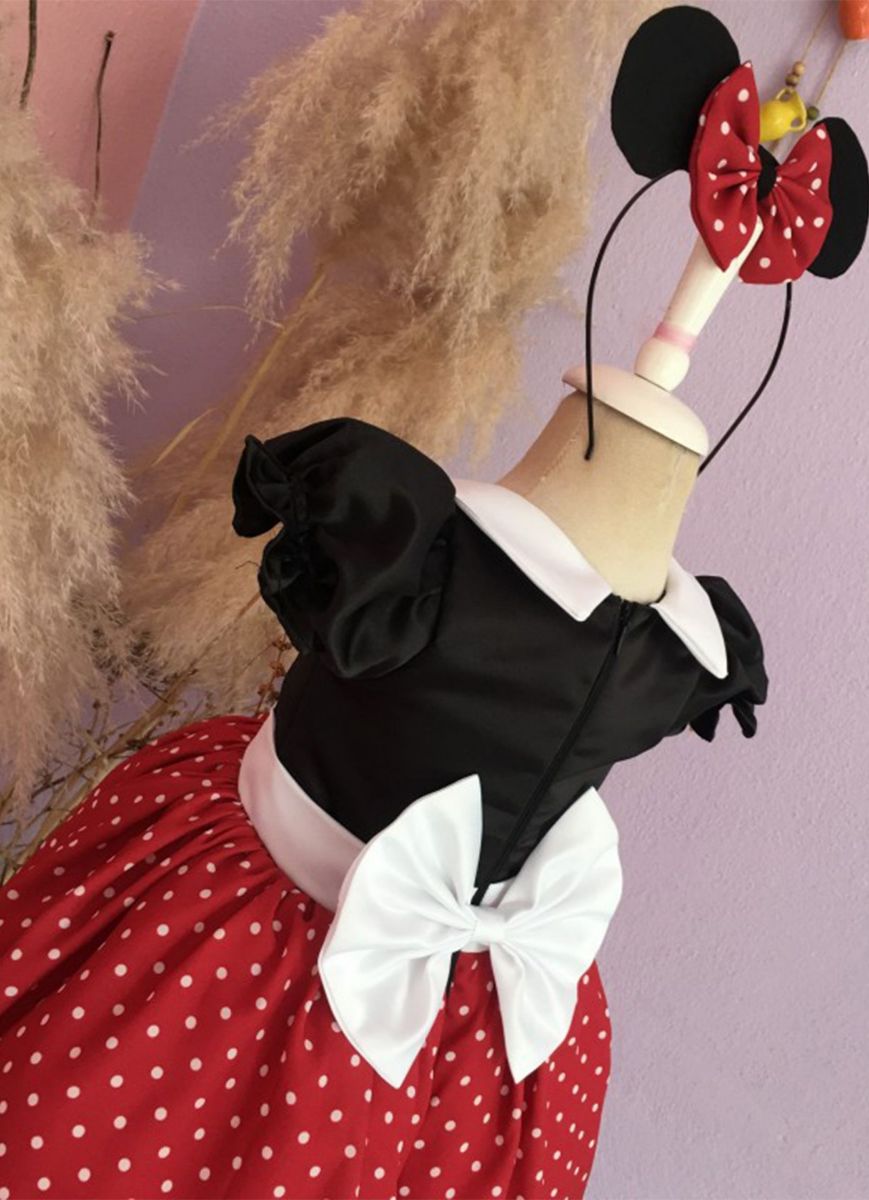 KIRMIZI PUANTİYELİ MİNNİE MOUSE KOSTÜM resmi